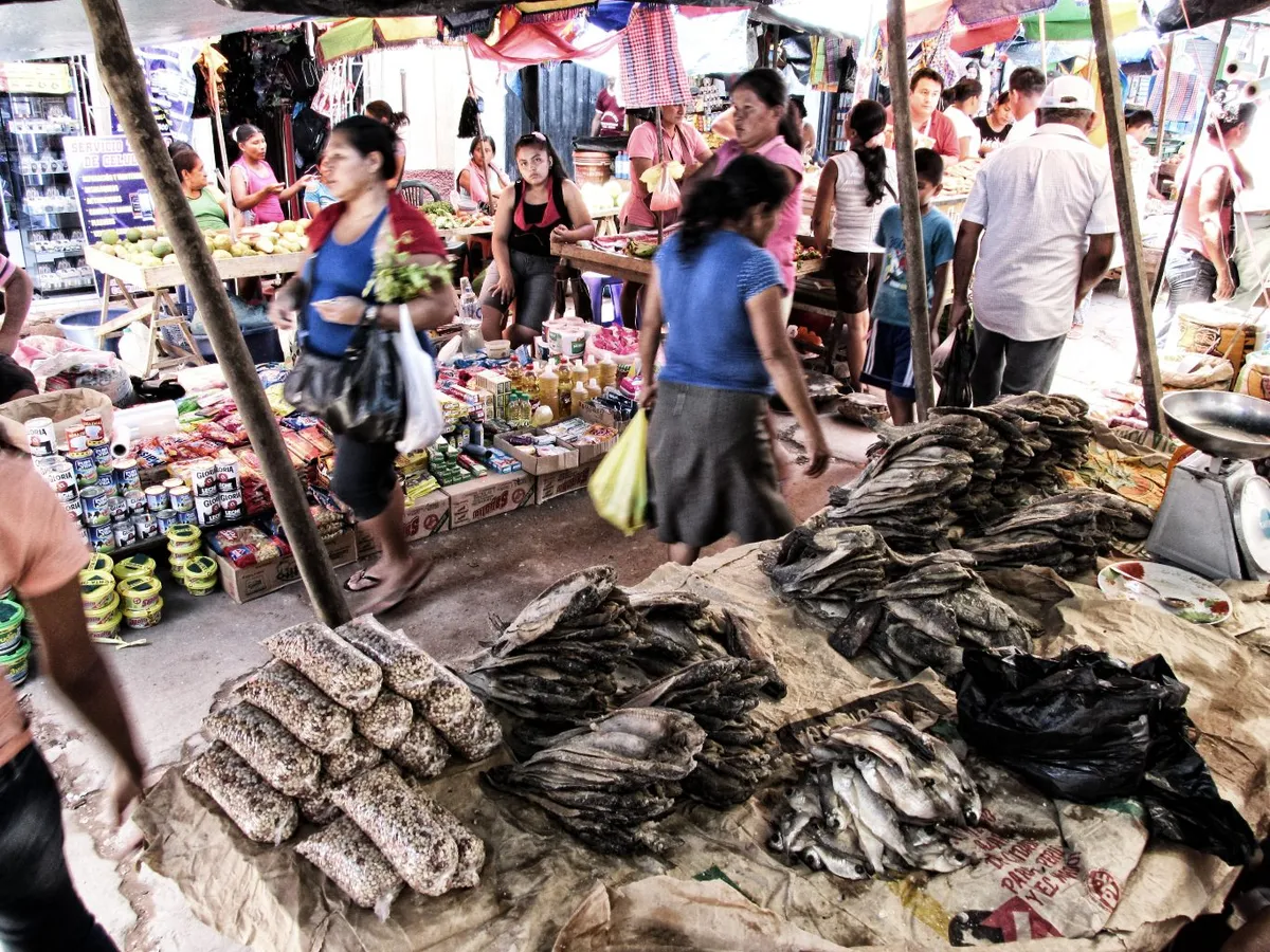 Salted and dried fish in Yurimaguas Market
