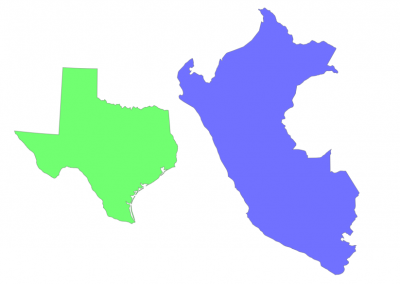 Size of Peru compared to Texas